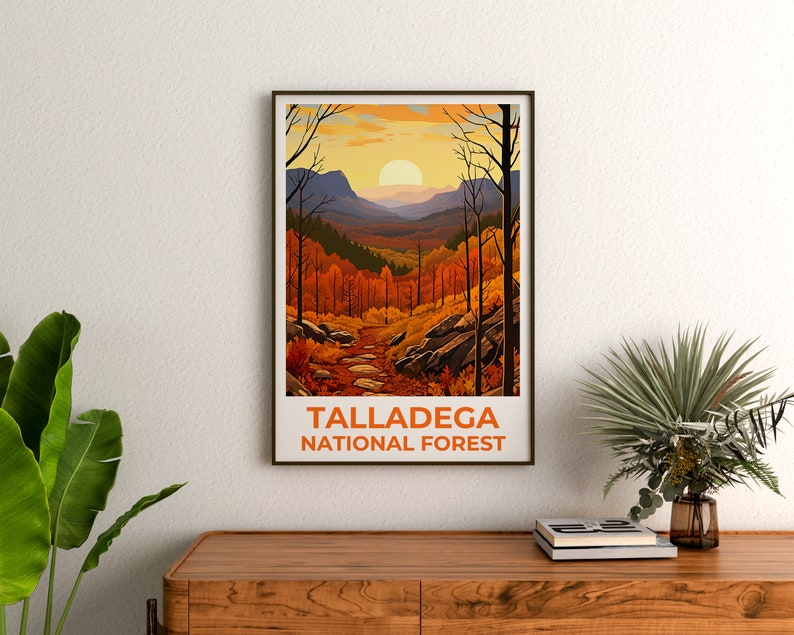 Talladega Forest Travel Poster, Alabama Wall Art, Alabama Print, Talladega Forest Poster, Alabama Bridge Poster, Forest Poster, Forest Print
