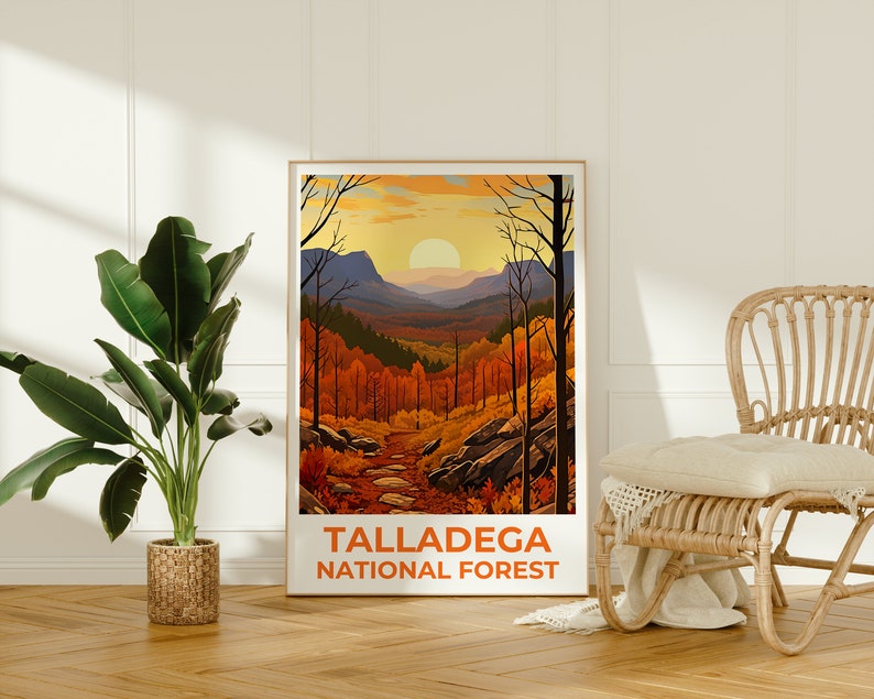 Talladega Forest Travel Poster, Alabama Wall Art, Alabama Print, Talladega Forest Poster, Alabama Bridge Poster, Forest Poster, Forest Print