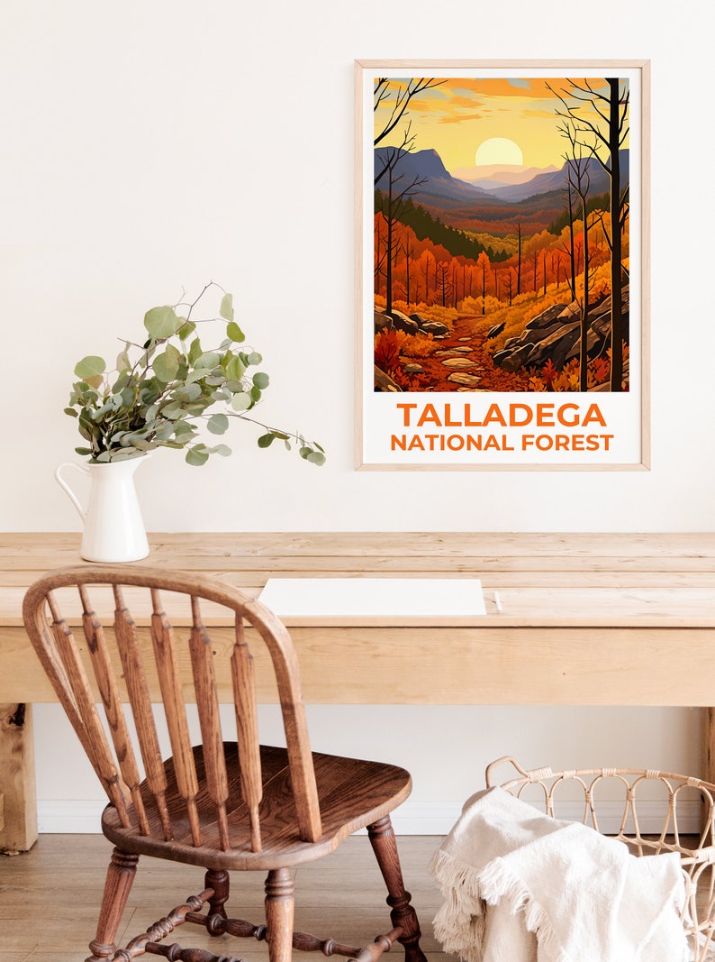 Talladega Forest Travel Poster, Alabama Wall Art, Alabama Print, Talladega Forest Poster, Alabama Bridge Poster, Forest Poster, Forest Print