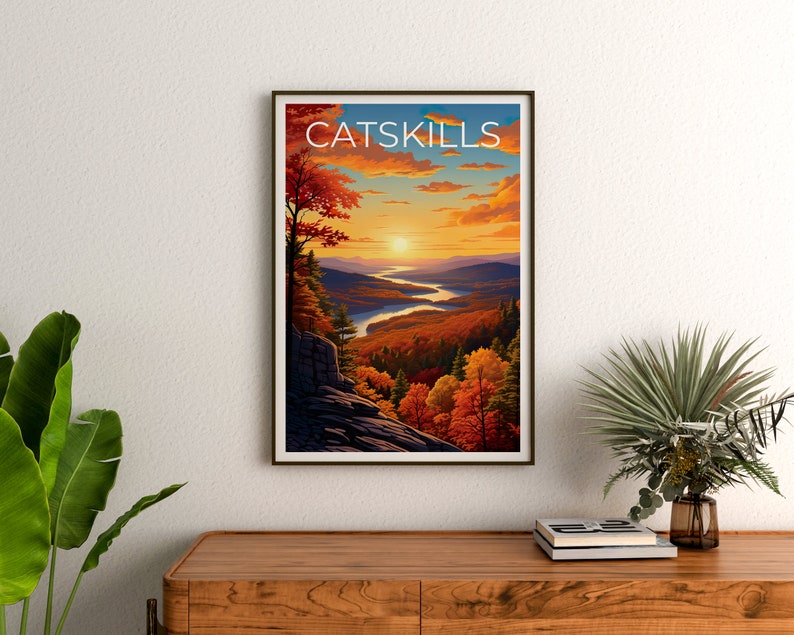 Affiche de voyage des montagnes Catskill, art mural Catskills, impression Catskills, affiche Catskills, affiche de New York, affiche de montagne, cadeau Catskills