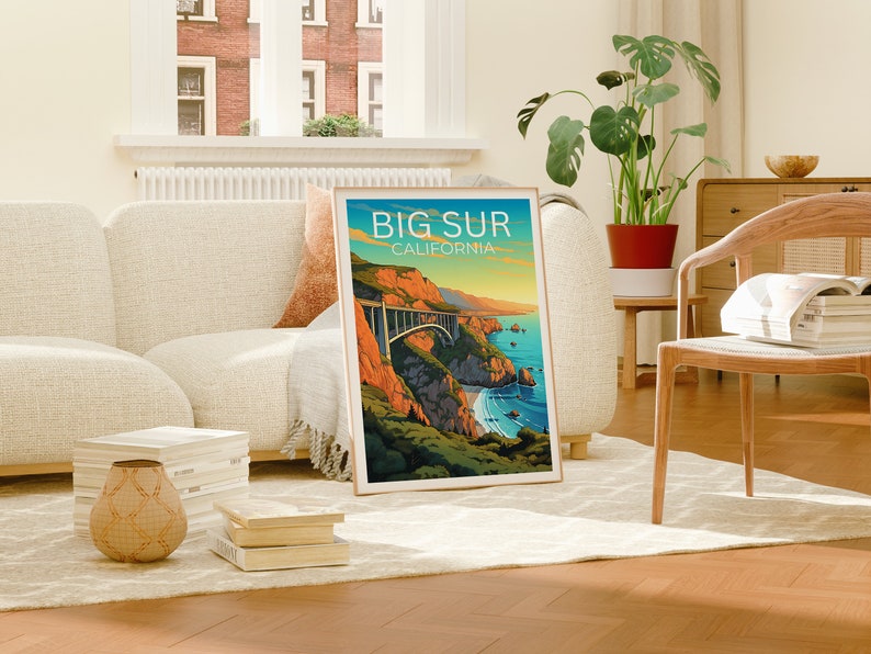 Big Sur Travel Poster, California Wall Art, California Print, Big Sur Poster, California Poster, Nature Poster, Big Sur Art