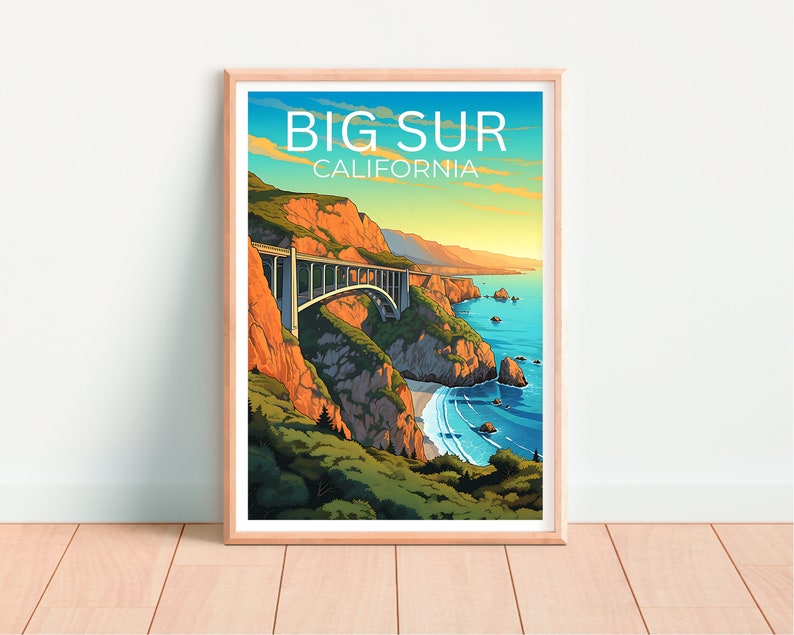 Big Sur Travel Poster, California Wall Art, California Print, Big Sur Poster, California Poster, Nature Poster, Big Sur Art