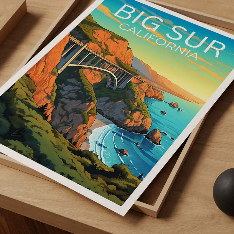 Big Sur Travel Poster, California Wall Art, California Print, Big Sur Poster, California Poster, Nature Poster, Big Sur Art