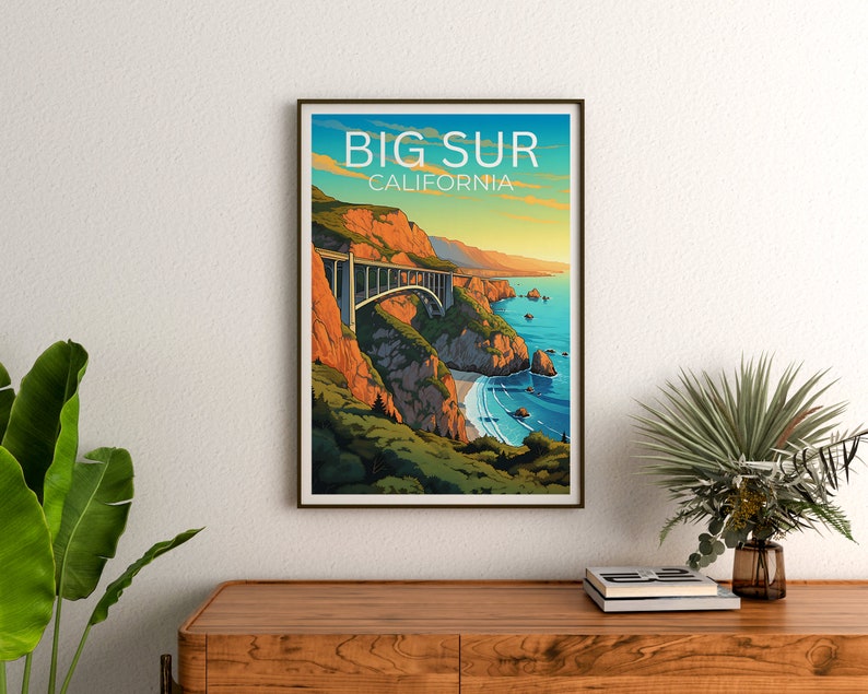 Big Sur Travel Poster, California Wall Art, California Print, Big Sur Poster, California Poster, Nature Poster, Big Sur Art