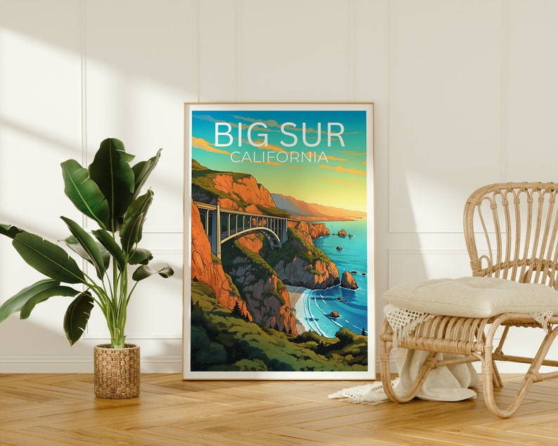 Big Sur Travel Poster, California Wall Art, California Print, Big Sur Poster, California Poster, Nature Poster, Big Sur Art
