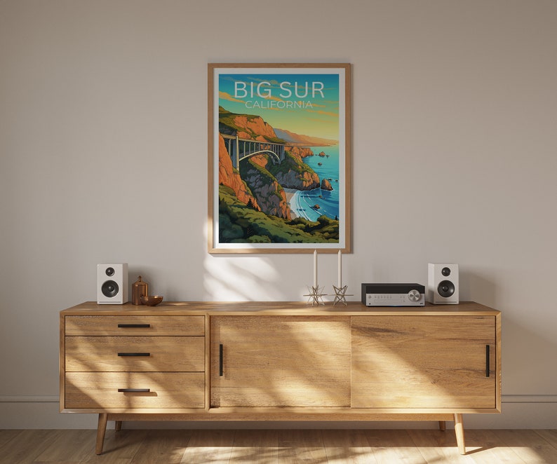 Big Sur Travel Poster, California Wall Art, California Print, Big Sur Poster, California Poster, Nature Poster, Big Sur Art