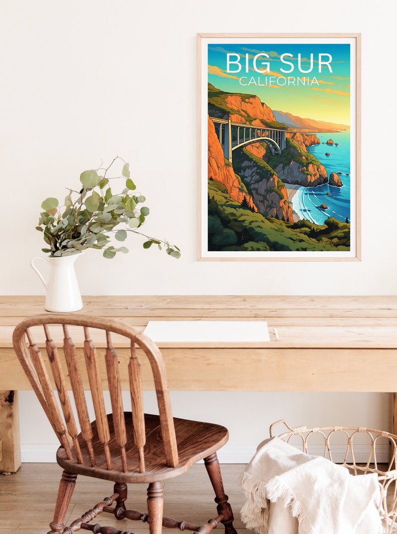 Big Sur Travel Poster, California Wall Art, California Print, Big Sur Poster, California Poster, Nature Poster, Big Sur Art