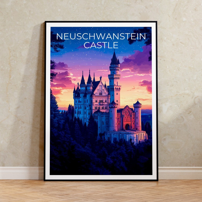 Neuschwanstein Castle Poster, Neuschwanstein Castle Print, Germany Poster, Germany Print, Germany Travel Poster, Neuschwanstein Castle Art