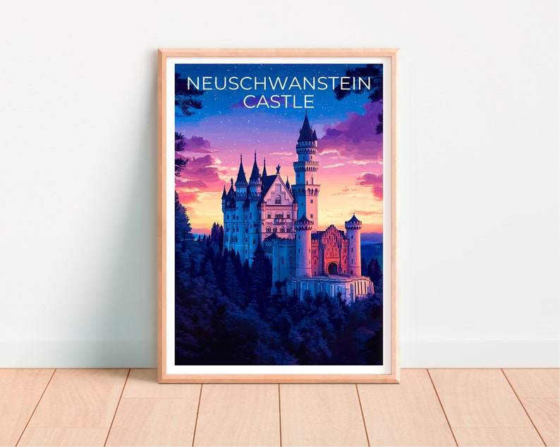 Neuschwanstein Castle Poster, Neuschwanstein Castle Print, Germany Poster, Germany Print, Germany Travel Poster, Neuschwanstein Castle Art