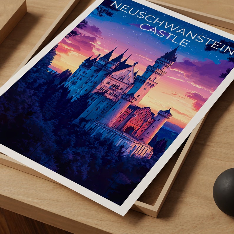 Neuschwanstein Castle Poster, Neuschwanstein Castle Print, Germany Poster, Germany Print, Germany Travel Poster, Neuschwanstein Castle Art