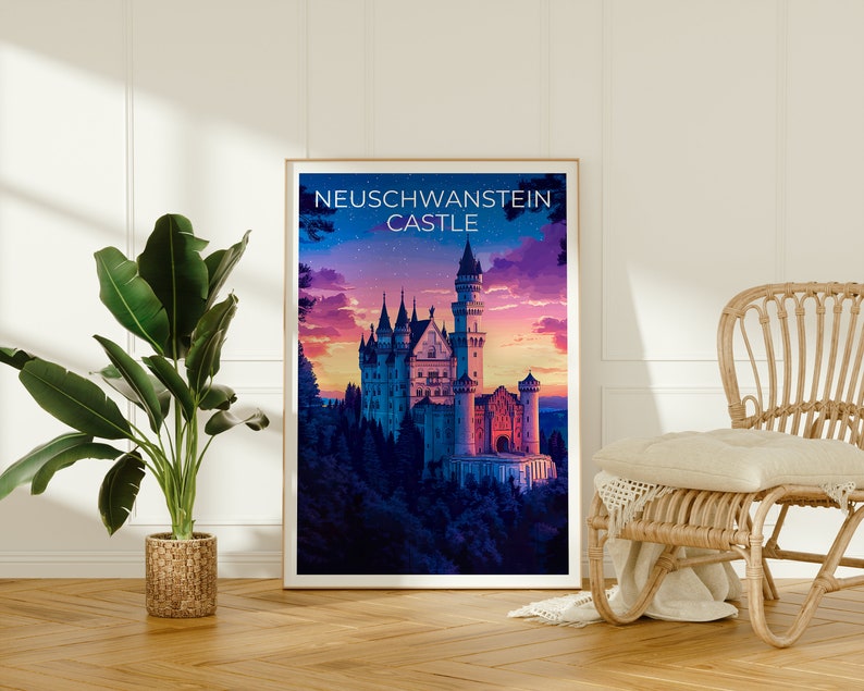 Neuschwanstein Castle Poster, Neuschwanstein Castle Print, Germany Poster, Germany Print, Germany Travel Poster, Neuschwanstein Castle Art