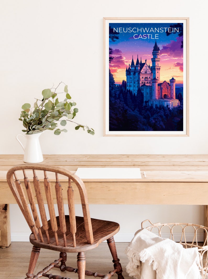 Neuschwanstein Castle Poster, Neuschwanstein Castle Print, Germany Poster, Germany Print, Germany Travel Poster, Neuschwanstein Castle Art