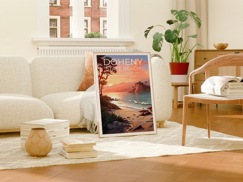 Doheny State Beach Travel Poster, California Wall Art, California Print, Doheny State Beach Poster, California Poster