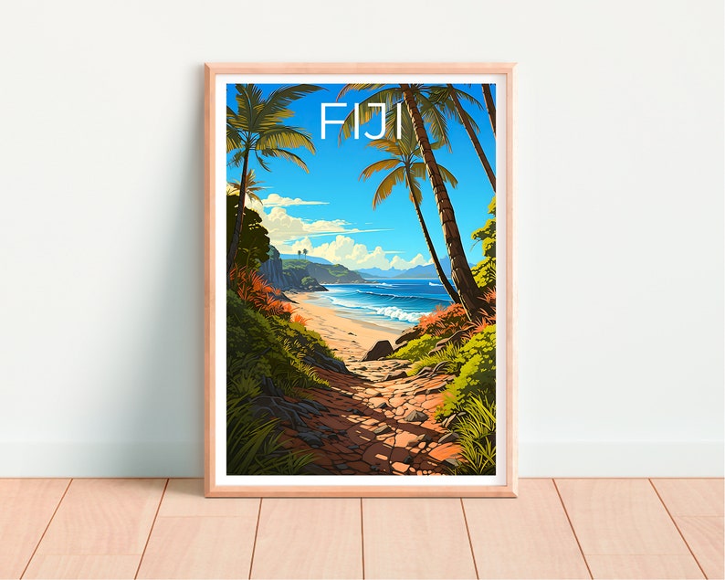 Fiji Poster, Fiji Print, Island Poster, Island Print, Fiji Travel Poster, Beach Art, Fiji At