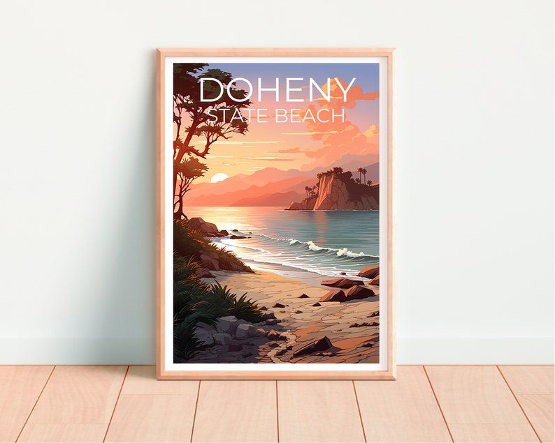 Doheny State Beach Travel Poster, California Wall Art, California Print, Doheny State Beach Poster, California Poster