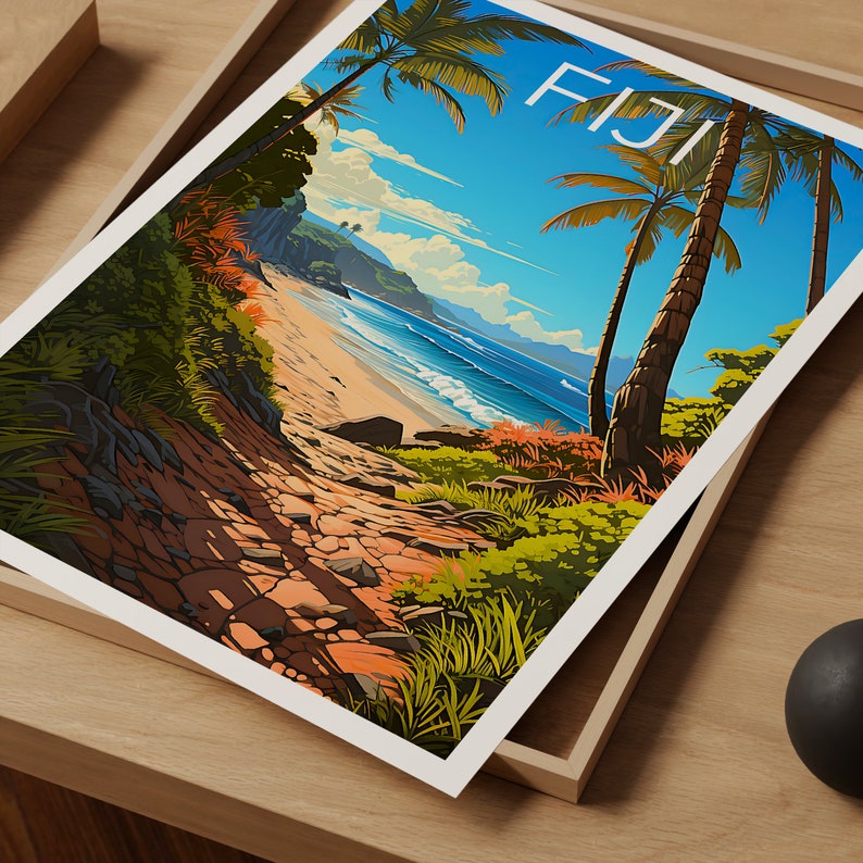 Fiji Poster, Fiji Print, Island Poster, Island Print, Fiji Travel Poster, Beach Art, Fiji At