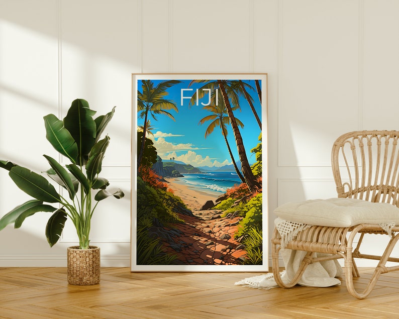 Fiji Poster, Fiji Print, Island Poster, Island Print, Fiji Travel Poster, Beach Art, Fiji At