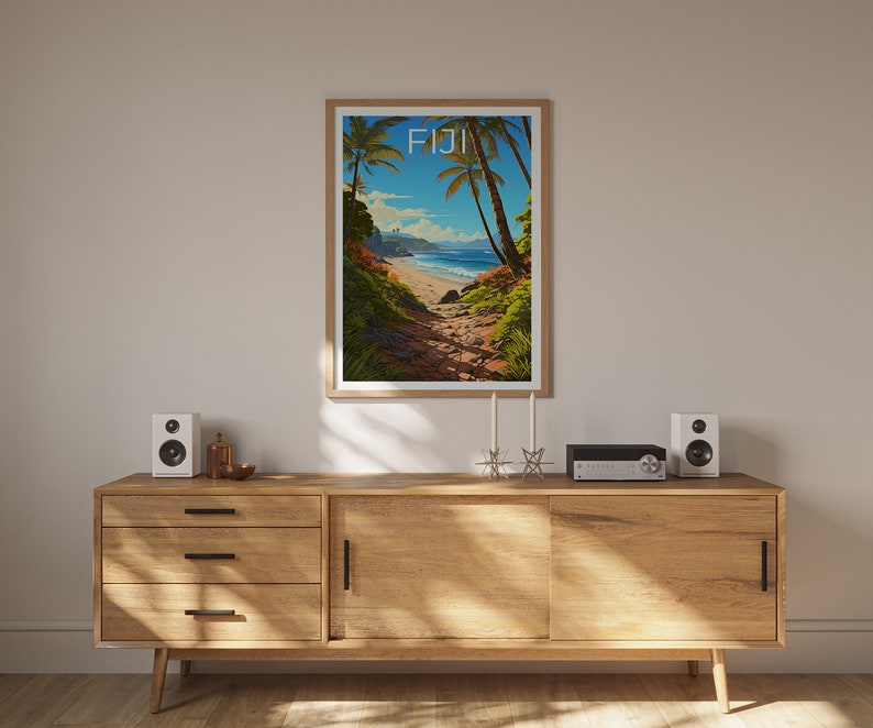 Fiji Poster, Fiji Print, Island Poster, Island Print, Fiji Travel Poster, Beach Art, Fiji At