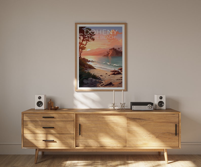 Doheny State Beach Travel Poster, California Wall Art, California Print, Doheny State Beach Poster, California Poster