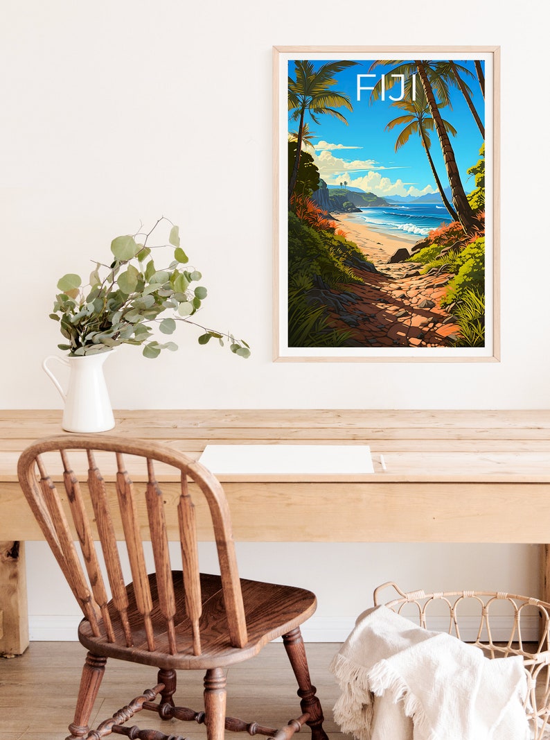 Fiji Poster, Fiji Print, Island Poster, Island Print, Fiji Travel Poster, Beach Art, Fiji At