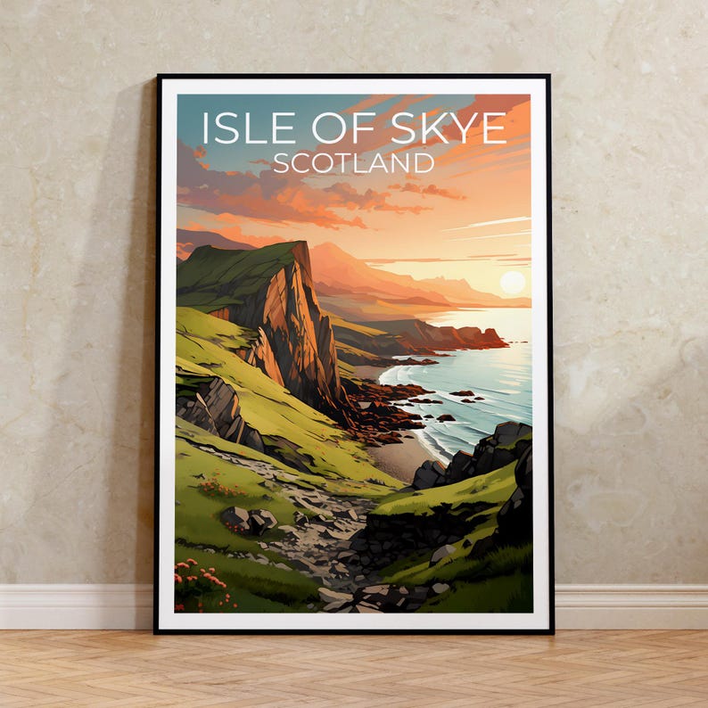 Isle of Skye Travel Poster, Scotland Wall Art, Scotland Print, Isle of Skye Poster,Scotland Poster, Nature Poster