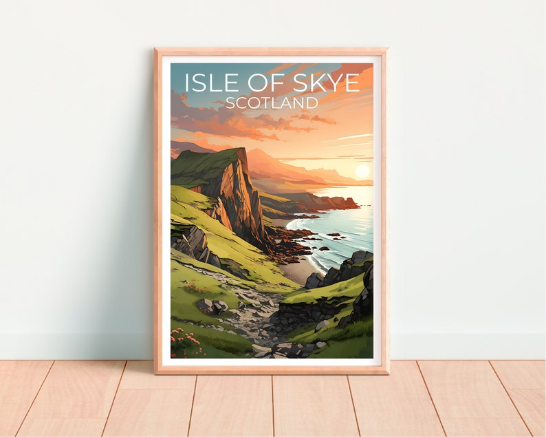 Isle of Skye Travel Poster, Scotland Wall Art, Scotland Print, Isle of Skye Poster,Scotland Poster, Nature Poster