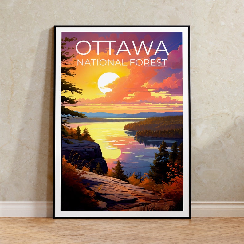 Ottawa Forest Travel Poster, Michigan Wall Art, Michigan Print, Ottawa Forest Poster, Michigan Poster, Nature Poster, Ottawa Art