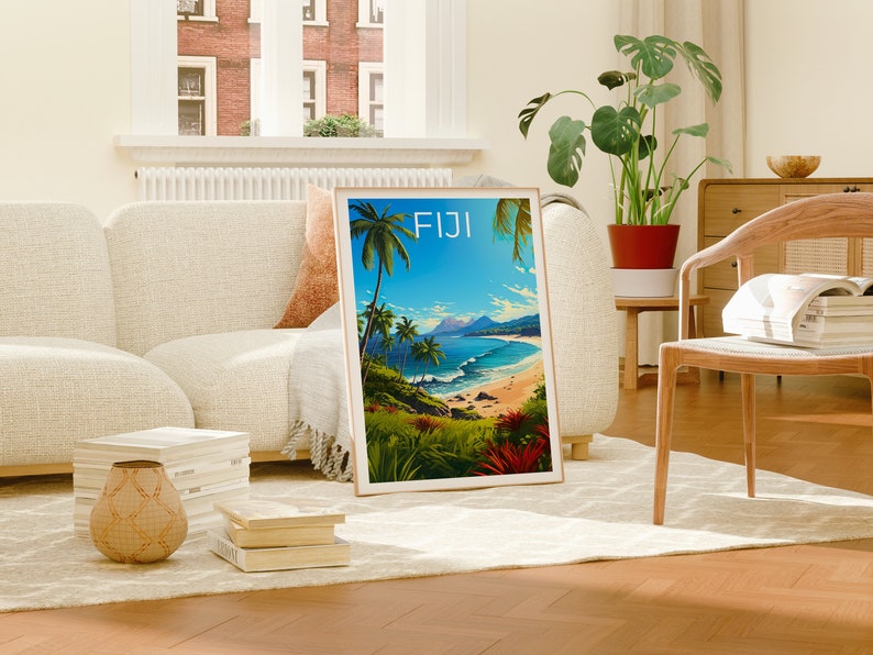 Fiji Poster, Fiji Print, Island Poster, Island Print, Fiji Travel Poster, Beach Art, Fiji At