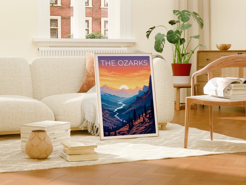 Ozarks Travel Poster, Mountains Wall Art, Mountains Print, Ozarks Poster, Hiking Poster, Nature Poster, Ozarks Art