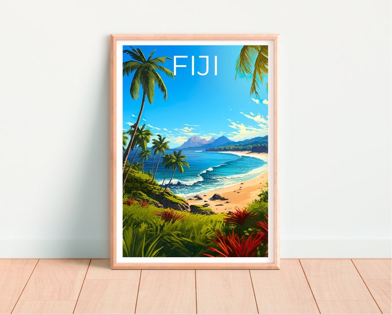 Fiji Poster, Fiji Print, Island Poster, Island Print, Fiji Travel Poster, Beach Art, Fiji At