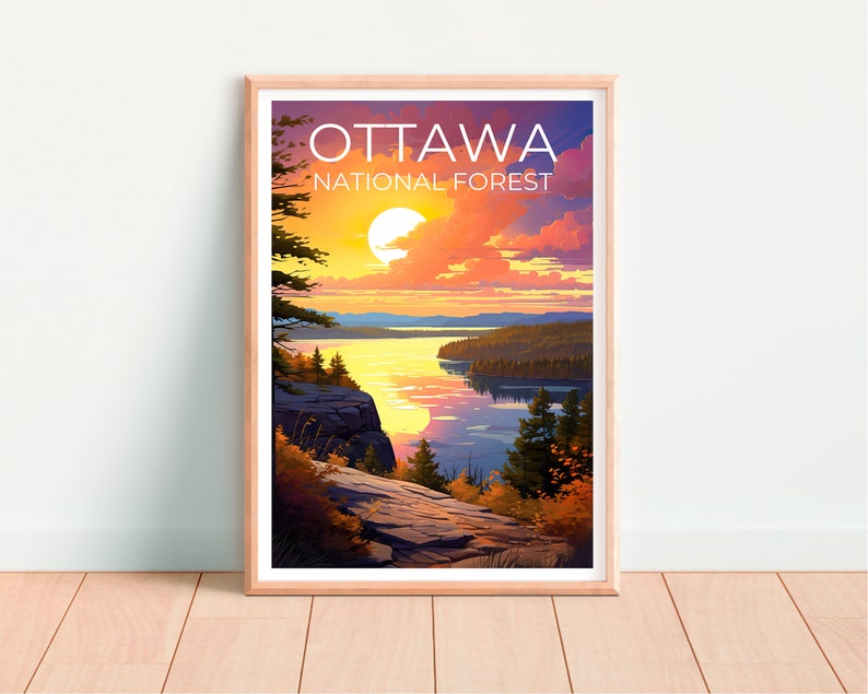 Ottawa Forest Travel Poster, Michigan Wall Art, Michigan Print, Ottawa Forest Poster, Michigan Poster, Nature Poster, Ottawa Art