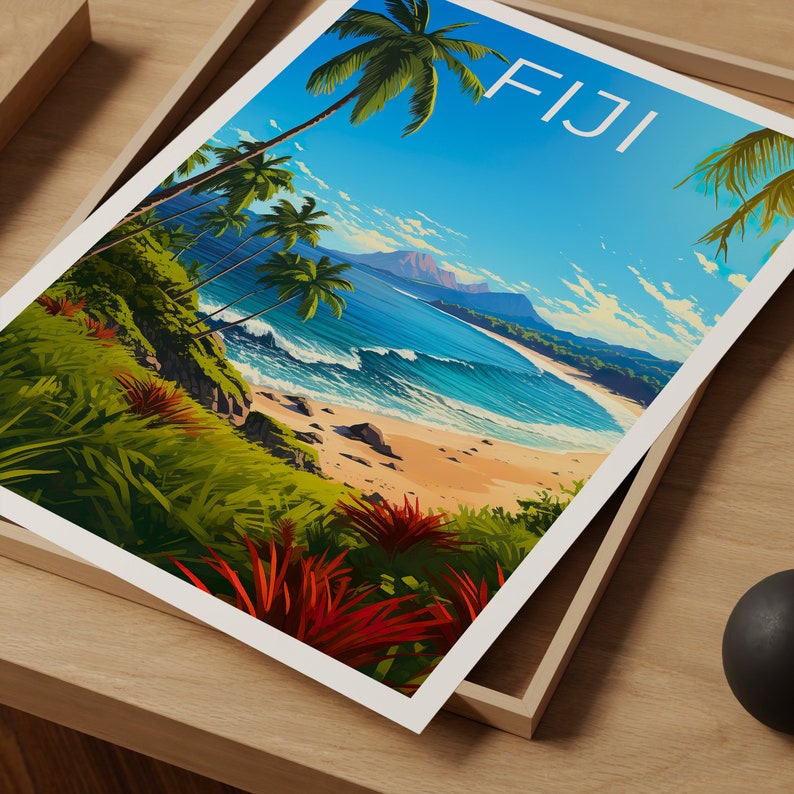 Fiji Poster, Fiji Print, Island Poster, Island Print, Fiji Travel Poster, Beach Art, Fiji At