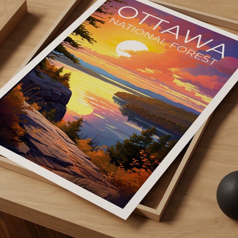Ottawa Forest Travel Poster, Michigan Wall Art, Michigan Print, Ottawa Forest Poster, Michigan Poster, Nature Poster, Ottawa Art