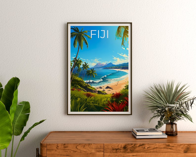 Fiji Poster, Fiji Print, Island Poster, Island Print, Fiji Travel Poster, Beach Art, Fiji At