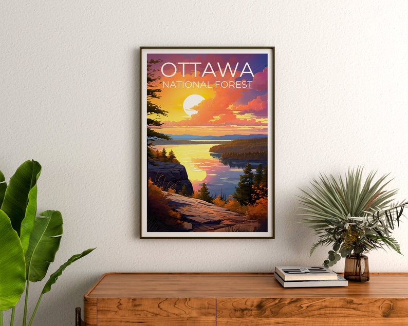 Ottawa Forest Travel Poster, Michigan Wall Art, Michigan Print, Ottawa Forest Poster, Michigan Poster, Nature Poster, Ottawa Art