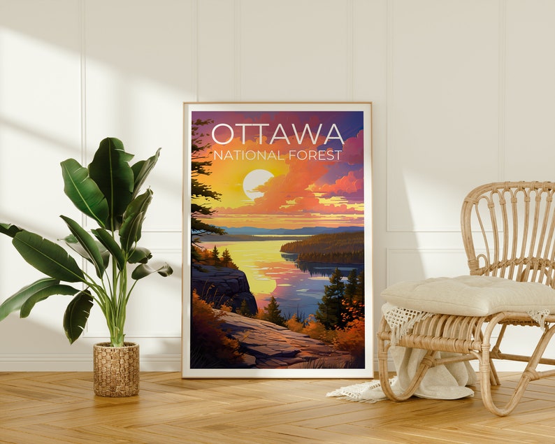 Ottawa Forest Travel Poster, Michigan Wall Art, Michigan Print, Ottawa Forest Poster, Michigan Poster, Nature Poster, Ottawa Art