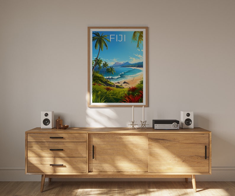Fiji Poster, Fiji Print, Island Poster, Island Print, Fiji Travel Poster, Beach Art, Fiji At