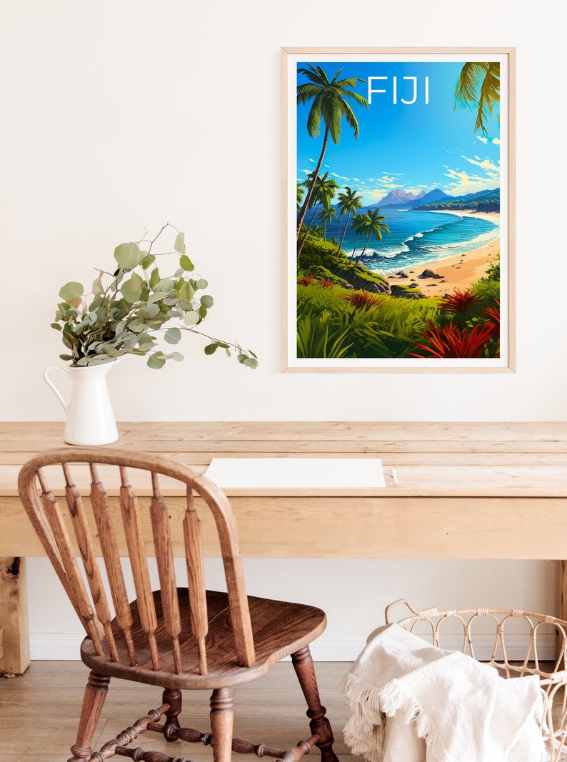 Fiji Poster, Fiji Print, Island Poster, Island Print, Fiji Travel Poster, Beach Art, Fiji At