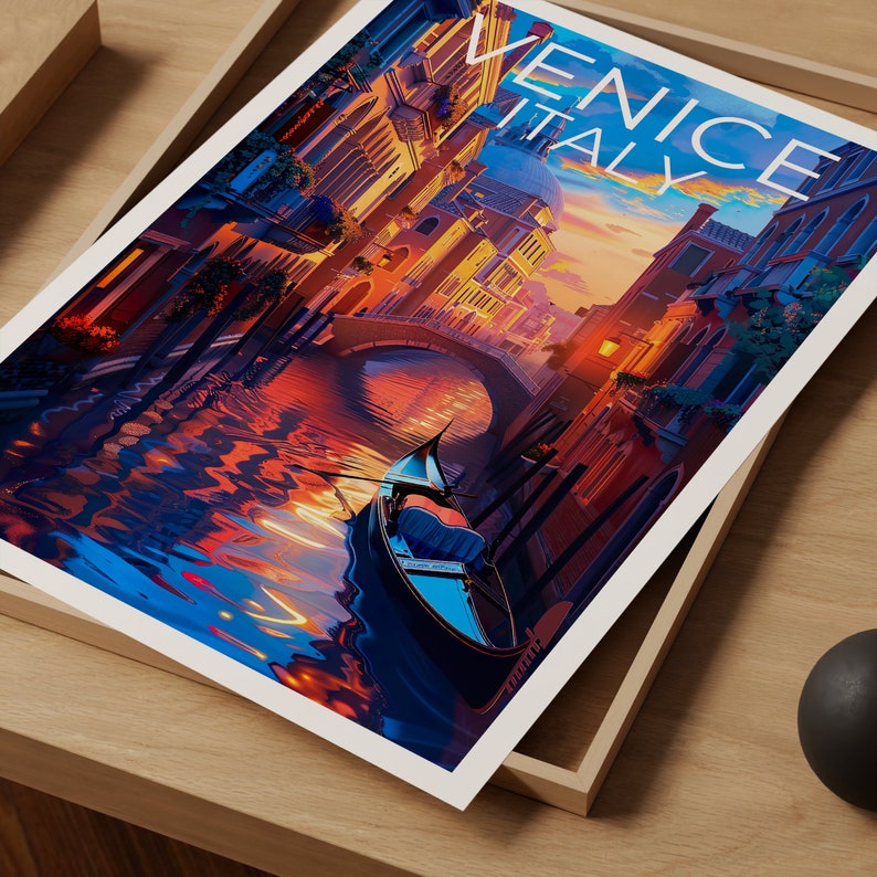 Venice Poster, Venice Print, Italy Poster, Italy Print, Venice Gondola Travel Poster, Italy Art, Venice Art