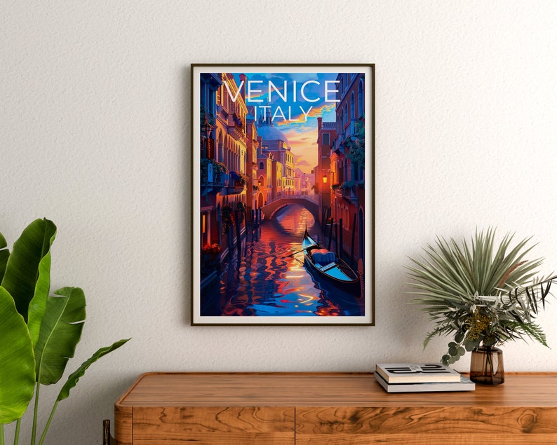 Venice Poster, Venice Print, Italy Poster, Italy Print, Venice Gondola Travel Poster, Italy Art, Venice Art