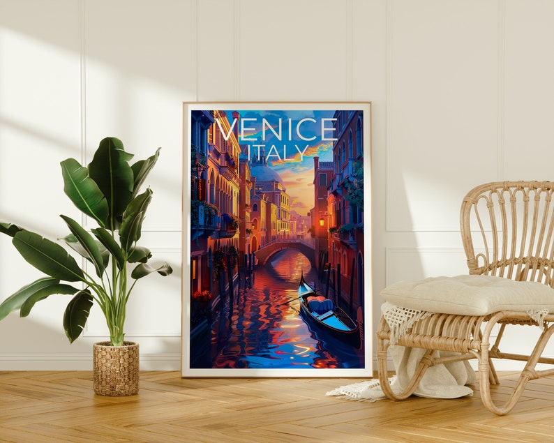 Venice Poster, Venice Print, Italy Poster, Italy Print, Venice Gondola Travel Poster, Italy Art, Venice Art