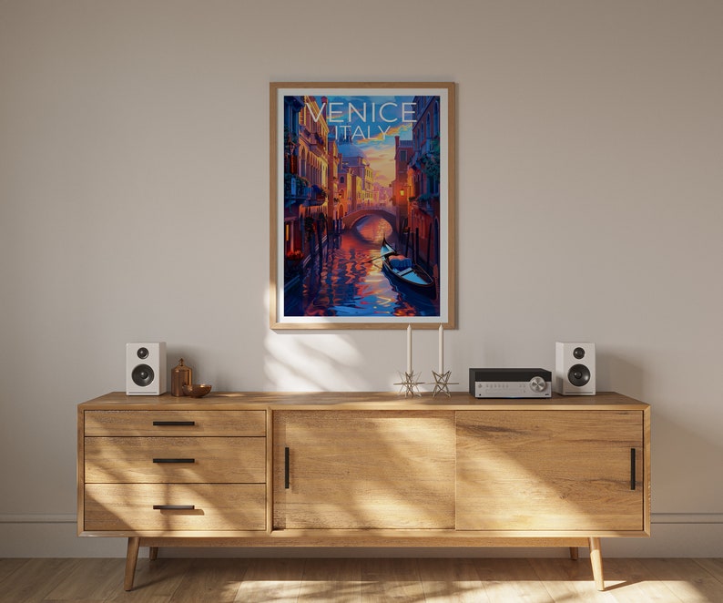 Venice Poster, Venice Print, Italy Poster, Italy Print, Venice Gondola Travel Poster, Italy Art, Venice Art