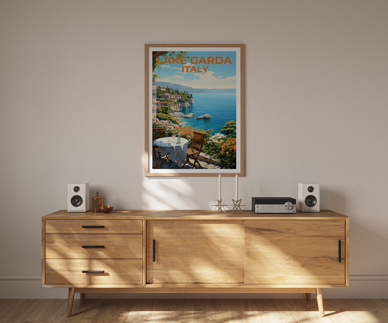 Lake Garda Travel Poster, Italy Wall Art, Italy Print, Lake Garda Poster, Italy Poster, Nature Poster, Lake Garda Art