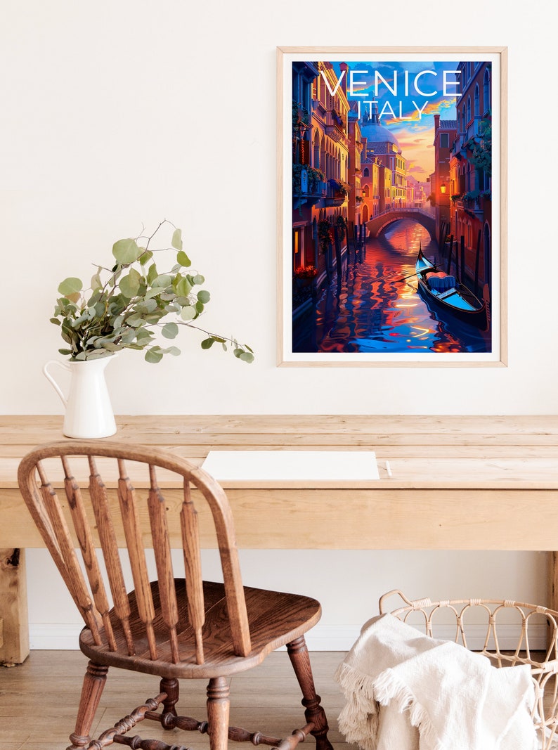 Venice Poster, Venice Print, Italy Poster, Italy Print, Venice Gondola Travel Poster, Italy Art, Venice Art