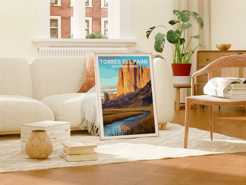 Torres del Paine Poster, Chile Art, Chile Print, Torres del Paine Poster, Mountain Art, Nature Poster, Poster Art, Wall Decor
