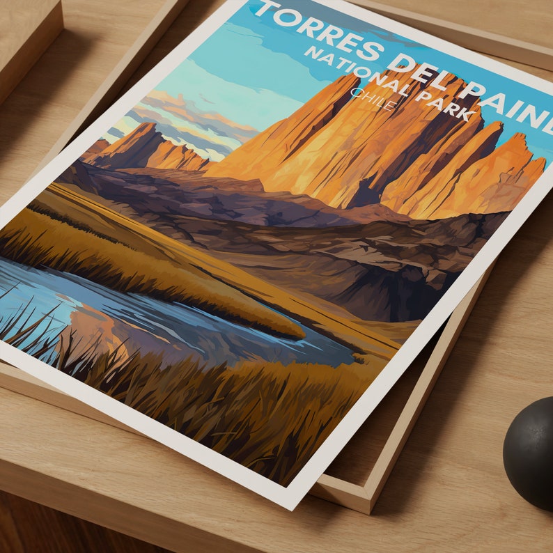 Torres del Paine Poster, Chile Art, Chile Print, Torres del Paine Poster, Mountain Art, Nature Poster, Poster Art, Wall Decor