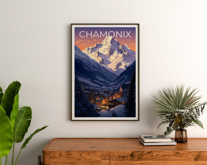Chamonix Travel Poster, France Wall Art, France Print, Chamonix Poster, France Poster, Ski Resort Poster, Chamonix Print