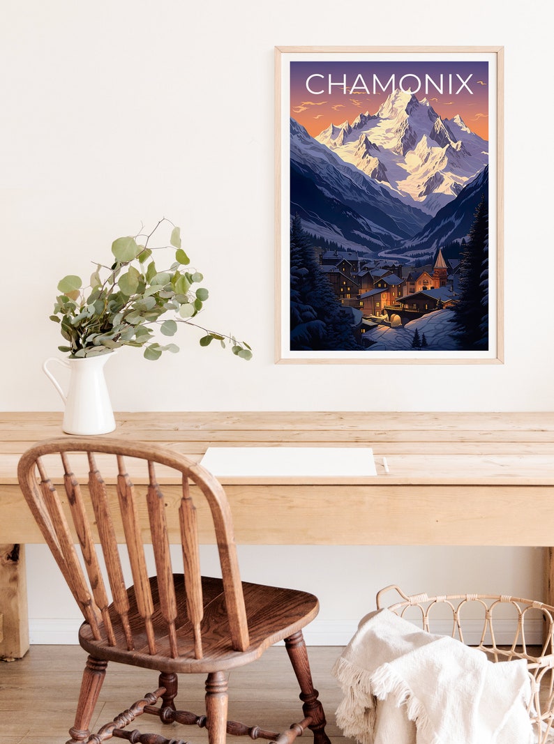 Chamonix Travel Poster, France Wall Art, France Print, Chamonix Poster, France Poster, Ski Resort Poster, Chamonix Print