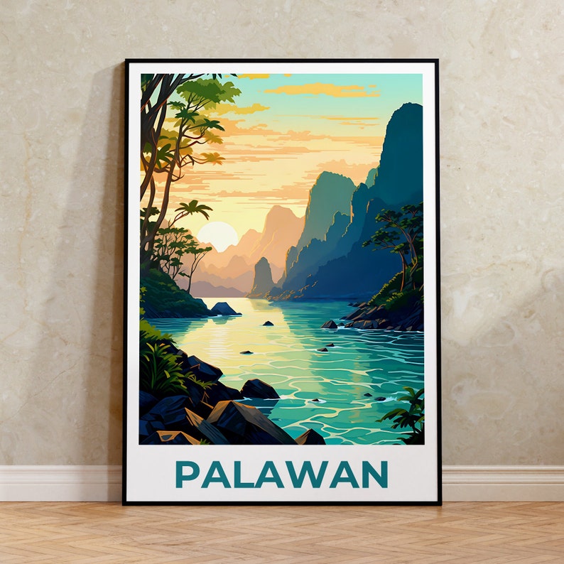 Palawan Poster, Palawan Print, Philippines Poster, Philippines Print, Palawan Travel Poster, Beach Art, Palawan Art