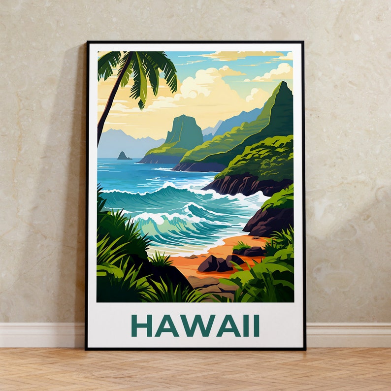Hawaii Poster, Hawaii Print, Island Poster, Island Print, Hawaii Travel Poster, Tropical Island Poster, Hawaii Art